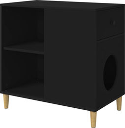 Syfax Katzenhaus aus Holzwerkstoff Schwarz 72 x 42,5 x 70 cm – Bild 1 von 1