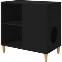 Produktbild von Syfax Katzenhaus aus Holzwerkstoff Schwarz 72 x 42,5 x 70 cm