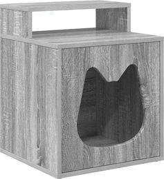 Syfax Katzenhaus Sonoma-Grau aus Holzwerkstoff 42,5 x 40 x 53,5 cm – Bild 1 von 1