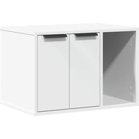 Produktbild von Syfax Katzenhaus und Katzentoilette Versteck als Beistelltisch aus Holzwerkstoff in Weiß 60x40x40 cm