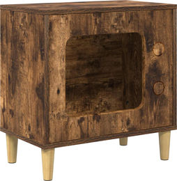Syfax Katzenhöhle aus Holzwerkstoff in Räuchereiche Braun 51 x 30 x 52 cm – Bild 1 von 3