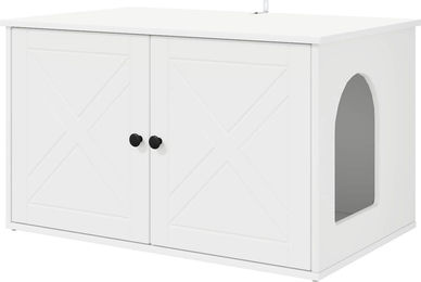 Syfax Katzenhöhle aus Holzwerkstoff, Polyester und Sisal in Weiß – Bild 1 von 1