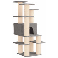 Produktbild von Syfax Kratzbaum für Katzen aus Holz und Polyester in Grau, 161 cm