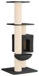 Syfax Kratzbaum für Katzen aus Holz und Stoff in Grau mit 137 cm Höhe – Bild 1 von 2