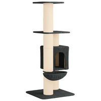 Produktbild von Syfax Kratzbaum für Katzen aus Holz und Stoff in Grau mit 137 cm Höhe