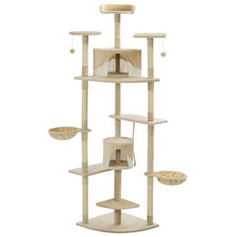 Syfax Kratzbaum für Katzen aus Sisal und Plüsch in Beige und Weiß 203 cm – Bild 1 von 1