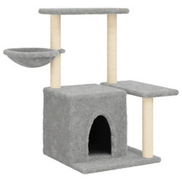 Syfax Kratzbaum für Katzen mit Sisal-Kratzsäulen Hellgrau 83 cm – Bild 1 von 1