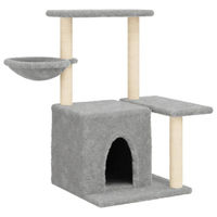 Produktbild von Syfax Kratzbaum für Katzen mit Sisal-Kratzsäulen Hellgrau 83 cm