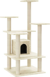 Syfax Kratzbaum für Katzen mit Sisal-Kratzsäulen in Creme 110 cm – Bild 1 von 1