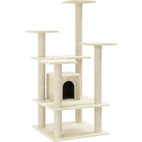 Produktbild von Syfax Kratzbaum für Katzen mit Sisal-Kratzsäulen in Creme 110 cm