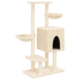 Syfax Kratzbaum für Katzen mit Sisal-Kratzsäulen in Creme 117 cm – Bild 1 von 2