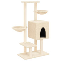 Produktbild von Syfax Kratzbaum für Katzen mit Sisal-Kratzsäulen in Creme 117 cm