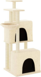 Syfax Kratzbaum für Katzen mit Sisal-Kratzsäulen in Creme 122 cm – Bild 1 von 1