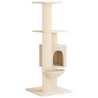 Produktbild von Syfax Kratzbaum für Katzen mit Sisal-Kratzsäulen in Creme 137 cm