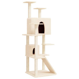 Syfax Kratzbaum für Katzen mit Sisal-Kratzsäulen in Creme 153 cm – Bild 1 von 1