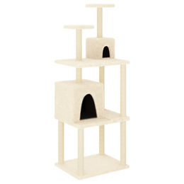 Syfax Kratzbaum für Katzen mit Sisal-Kratzsäulen in Creme 167 cm – Bild 1 von 2