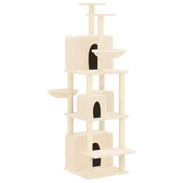 Syfax Kratzbaum für Katzen mit Sisal-Kratzsäulen in Creme 180 cm – Bild 1 von 1