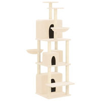 Produktbild von Syfax Kratzbaum für Katzen mit Sisal-Kratzsäulen in Creme 180 cm