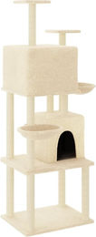 Syfax Kratzbaum für Katzen mit Sisal-Kratzsäulen in Creme 180 cm – Bild 1 von 1