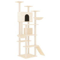 Produktbild von Syfax Kratzbaum für Katzen mit Sisal-Kratzsäulen in Creme 191 cm