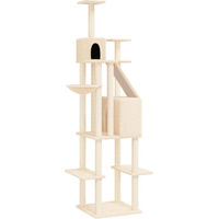 Produktbild von Syfax Kratzbaum für Katzen mit Sisal-Kratzsäulen in Creme 201 cm
