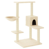 Produktbild von Syfax Kratzbaum für Katzen mit Sisal-Kratzsäulen in Creme 95 cm