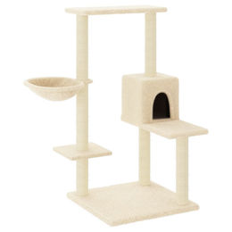 Syfax Kratzbaum für Katzen mit Sisal-Kratzsäulen in Creme 95 cm – Bild 1 von 1