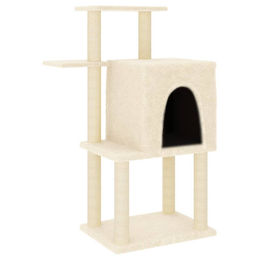 Syfax Kratzbaum für Katzen mit Sisal-Kratzsäulen in Creme 97 cm – Bild 1 von 1