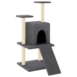 Syfax Kratzbaum für Katzen mit Sisal-Kratzsäulen in Dunkelgrau 110 cm – Bild 1 von 1