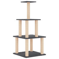 Produktbild von Syfax Kratzbaum für Katzen mit Sisal-Kratzsäulen in Dunkelgrau 111 cm