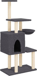 Syfax Kratzbaum für Katzen mit Sisal-Kratzsäulen in Dunkelgrau 131 cm – Bild 1 von 2