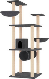 Syfax Kratzbaum für Katzen mit Sisal-Kratzsäulen in Dunkelgrau 141 cm – Bild 1 von 2