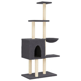 Syfax Kratzbaum für Katzen mit Sisal-Kratzsäulen in Dunkelgrau 145 cm – Bild 1 von 2