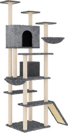 Syfax Kratzbaum für Katzen mit Sisal-Kratzsäulen in Dunkelgrau 191 cm – Bild 1 von 2