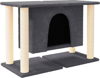 Syfax Kratzbaum für Katzen mit Sisal-Kratzsäulen in Dunkelgrau 50 cm – Bild 1 von 3