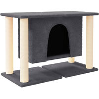 Produktbild von Syfax Kratzbaum für Katzen mit Sisal-Kratzsäulen in Dunkelgrau 50 cm