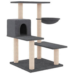 Syfax Kratzbaum für Katzen mit Sisal-Kratzsäulen in Dunkelgrau 82,5 cm – Bild 1 von 1