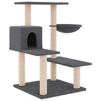 Produktbild von Syfax Kratzbaum für Katzen mit Sisal-Kratzsäulen in Dunkelgrau 82,5 cm