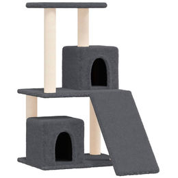 Syfax Kratzbaum für Katzen mit Sisal-Kratzsäulen in Dunkelgrau 82 cm – Bild 1 von 3