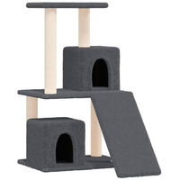 Produktbild von Syfax Kratzbaum für Katzen mit Sisal-Kratzsäulen in Dunkelgrau 82 cm