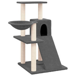 Syfax Kratzbaum für Katzen mit Sisal-Kratzsäulen in Dunkelgrau 82 cm – Bild 1 von 2