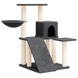 Syfax Kratzbaum für Katzen mit Sisal-Kratzsäulen in Dunkelgrau 82 cm – Bild 1 von 1