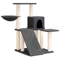Produktbild von Syfax Kratzbaum für Katzen mit Sisal-Kratzsäulen in Dunkelgrau 82 cm