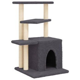 Syfax Kratzbaum für Katzen mit Sisal-Kratzsäulen in Dunkelgrau 83,5 cm – Bild 1 von 1