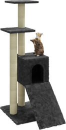Syfax Kratzbaum für Katzen mit Sisal-Kratzsäulen in Dunkelgrau 92 cm – Bild 1 von 1