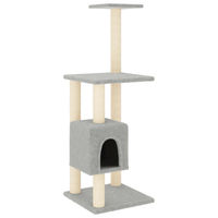 Produktbild von Syfax Kratzbaum für Katzen mit Sisal-Kratzsäulen in Grau 104 cm