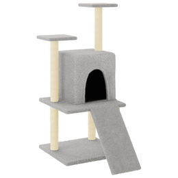Syfax Kratzbaum für Katzen mit Sisal-Kratzsäulen in Grau 110 cm – Bild 1 von 1