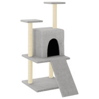 Produktbild von Syfax Kratzbaum für Katzen mit Sisal-Kratzsäulen in Grau 110 cm