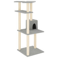 Produktbild von Syfax Kratzbaum für Katzen mit Sisal-Kratzsäulen in Grau 123 cm