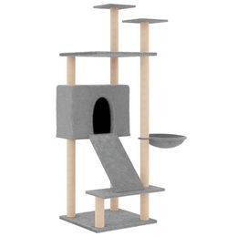 Syfax Kratzbaum für Katzen mit Sisal-Kratzsäulen in Grau 153 cm – Bild 1 von 2
